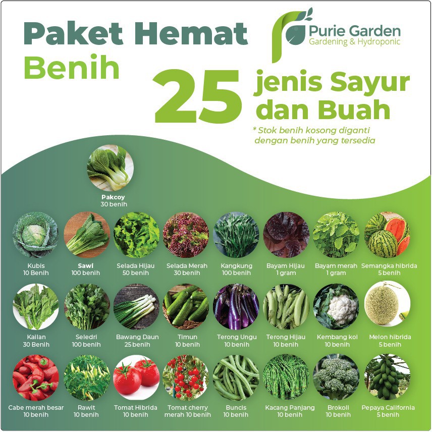 

Paket Bibit / Benih 25 Jenis Sayur dan Buah