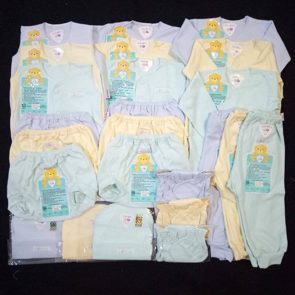  paket  hemat baju  bayi  newborn  libby  polos warna Shopee 