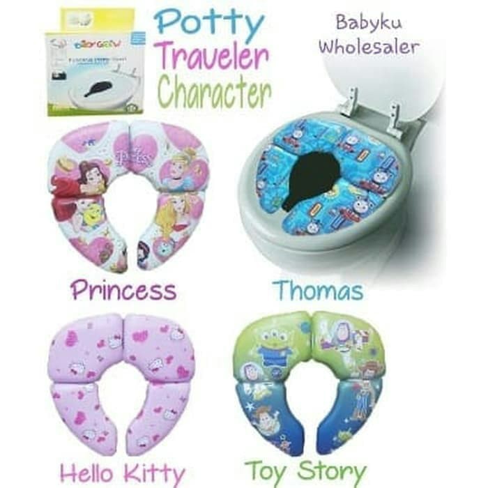 Potty Seat Traveller Motif Baby Grow - Dudukan Toilet Anak Praktis Bisa Dilipat - Folding Potty Seat