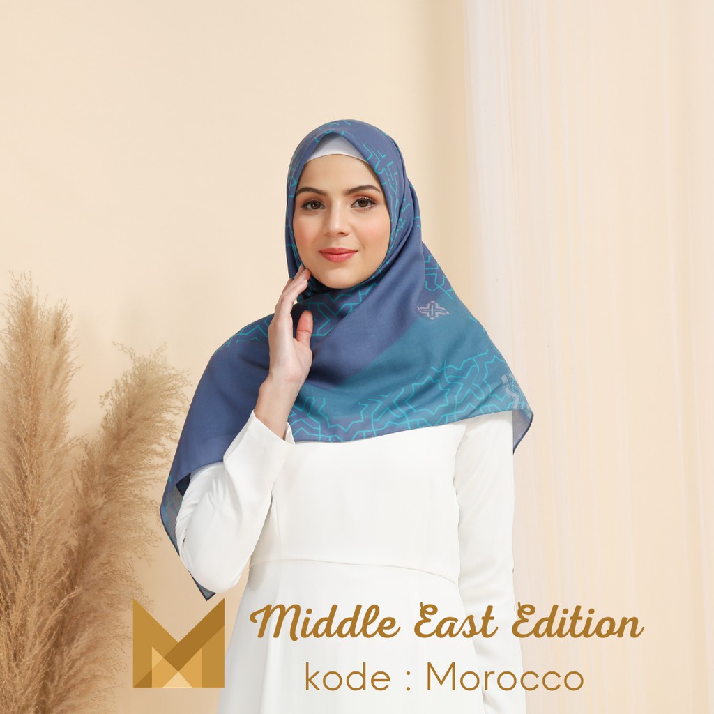 Meirista Hijab Middle East Edition Morocco | Kerudung Segi Empat Lasercut Segiempat Voal Premium Printing/Jilbab