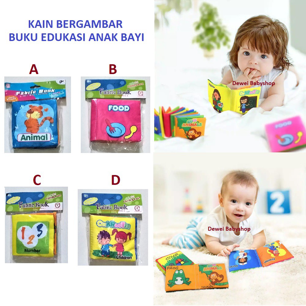 Mainan Edukasi Anak Bayi Buku Kain Warna dan Gambar ( Baby Clothes Picture Book Toys )