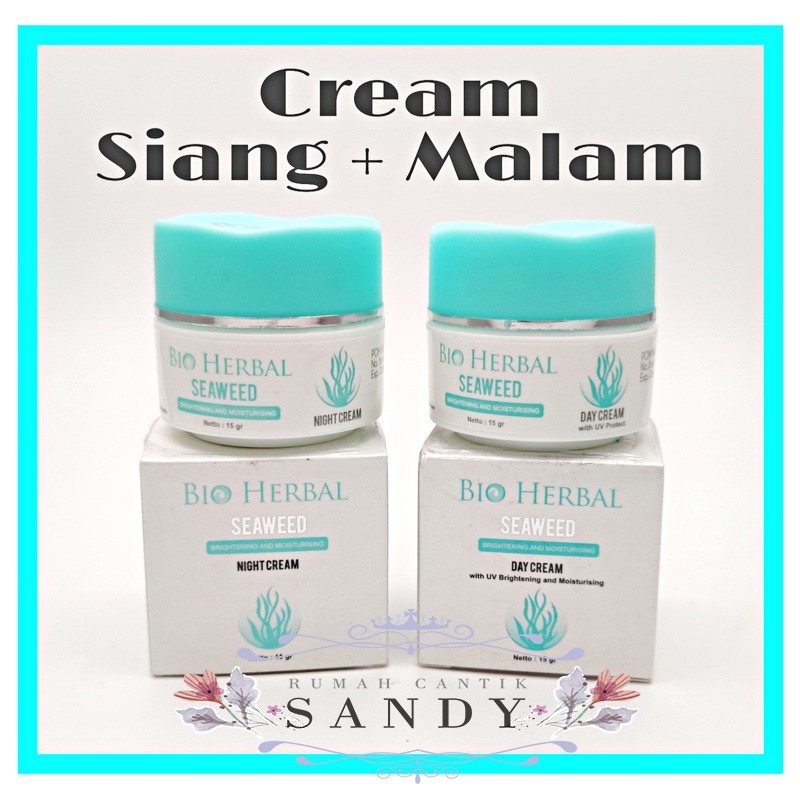 Paket Seaweed Bio Herbal ~ Cream Siang &amp; Cream Malam ~ ORIGINAL BPOM