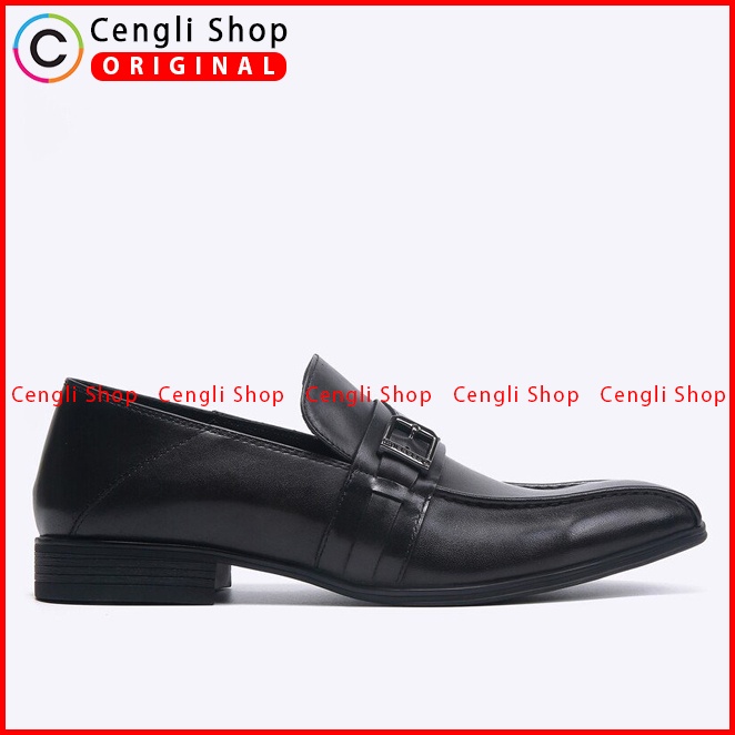 SEPATU FORMAL EVERBEST PRIA ORIGINAL PANTOFEL KULIT ASLI HITAM EM67