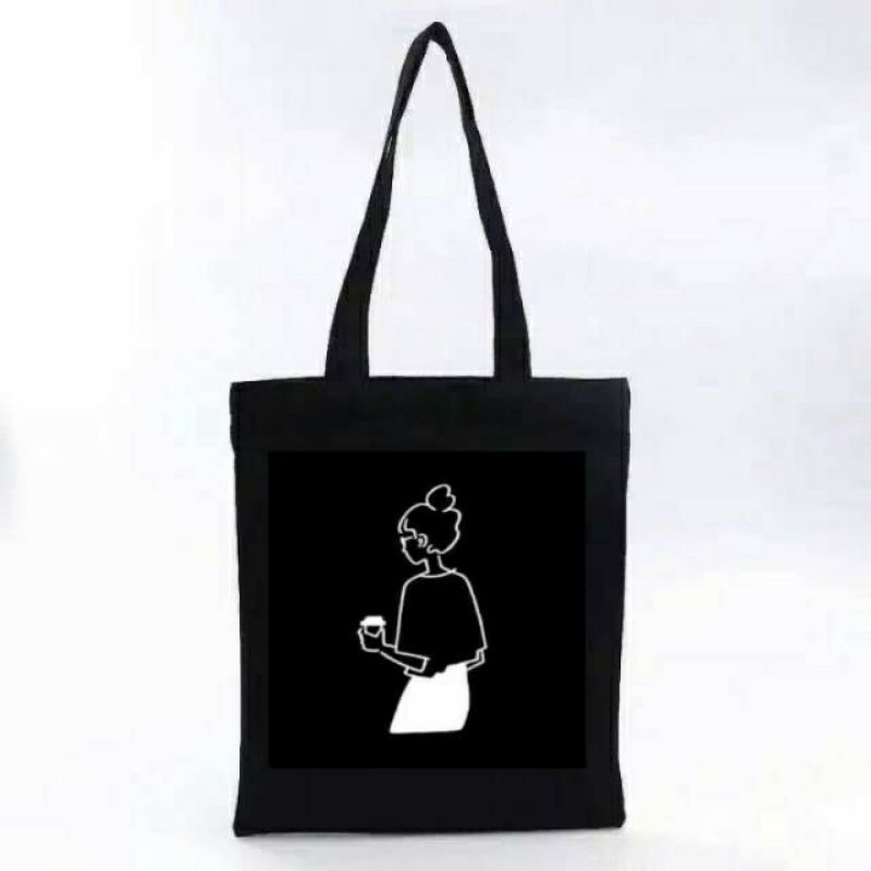 Arifirn - Tas Tote Bag Wanita Memegang Gelas ( Pakai Resleting )