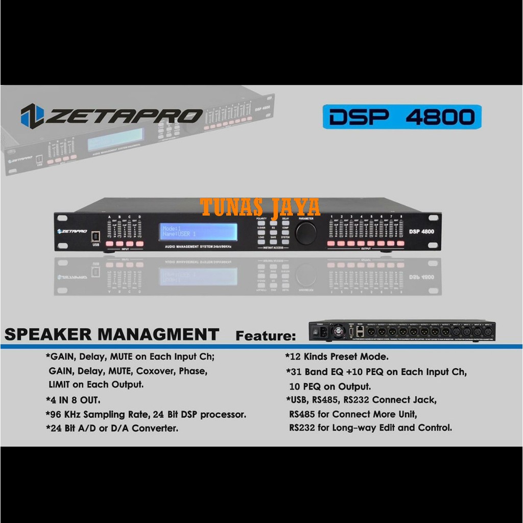 SPEAKER MANAGEMENT ZETAPRO DSP4800 / DSP 4800 ORIGINAL