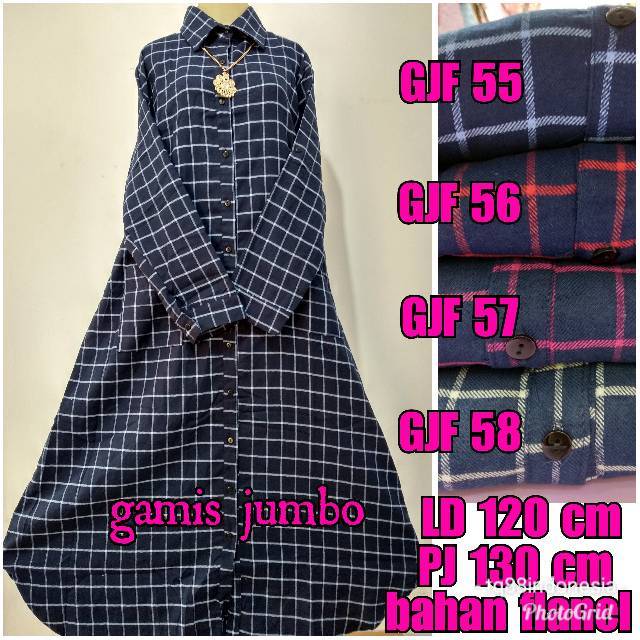 Gamis flanel jumbo/gamis kotak kotak/maxi kotak/gamis jumbo/maxi jumbo/long dres/gamis kotak jumbo