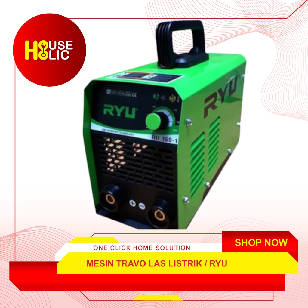 RYU Mesin Travo Stafo Las Listrik Set 1300W / Inverter Las IGBT 160-1