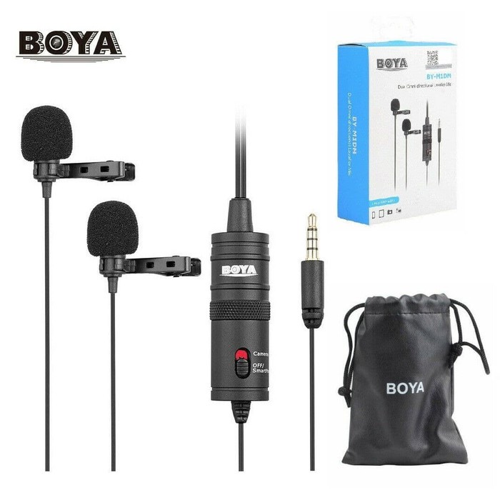 BOYA BY-M1DM Dual Clip-On Microphone for DSLR Camera Smartphone