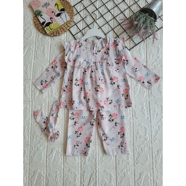 Baju Anak Bayi Perempuan Liliana || One Set Anak Perempuan || Setcel Anak Perempuan-Rabbit