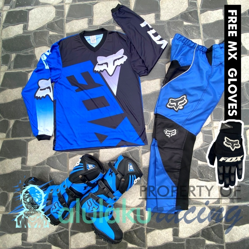 Jersey, Celana, Sarung Tangan &amp; Sepatu SV Fullset MX Trail Motocross - Paket Bundling FOCTSV060706-F41