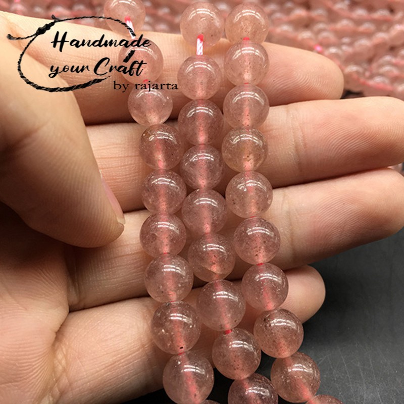 1 Strands Strawberry Quartz Beads Stone Batu Alam