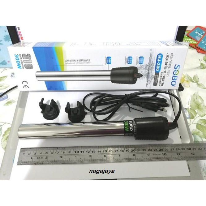 heater air aquarium SOBO HJ 300 pemanas air aquarium kolam 300 watt stainless steel