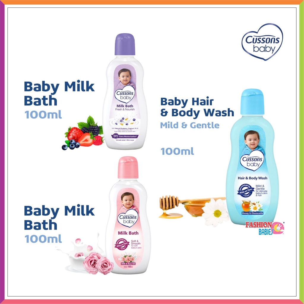 CUSSONS BABY MILK BATH / HAIR &amp; BODY WASH 100 ML 200 ML / SABUN KERAMAS BAYI 2IN1