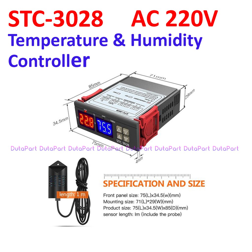 STC-3028 AC 220V Temperature Humidity Controller Thermostat Hygrostat STC3028 STC 3028