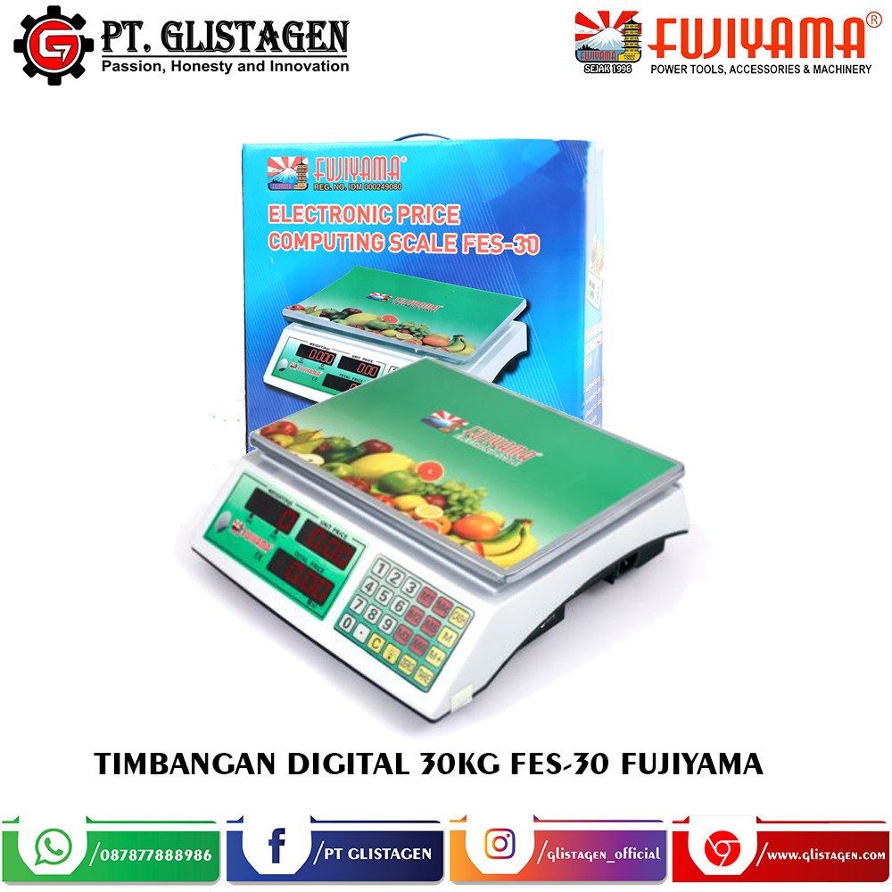 Fujiyama Timbangan Digital Dapur Buah Laundry 30kg Layar Double