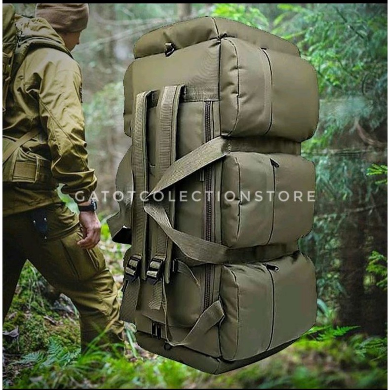 Tas Travel Jumbo Tactical Army Kekinian 90L Hightquality