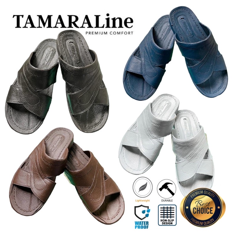 Sandal Selop Slide Slip on Karet Pria Dewasa / Remaja - TAMARALINE 129 / Bahan Premium Lentur Empuk Ringan Kuat Anti Slip Anti Air / Model Sandal Casual Santai Rumah Hotel Outdoor Kamar Mandi Murah Original