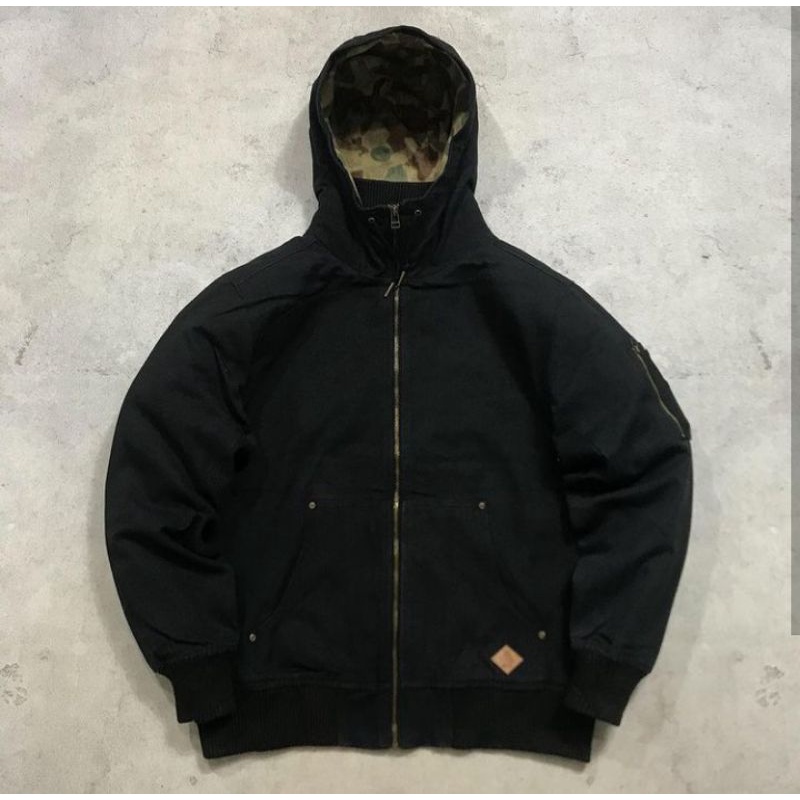 duck canvas hoodie jaket ills black