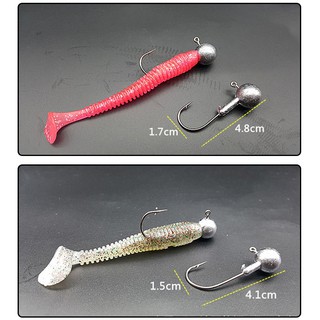 100Pcs/Set 1g-20g Lead Jig Head Carbon Steel Fishhook For Soft Lure Barbed Fishing Hooks With Box