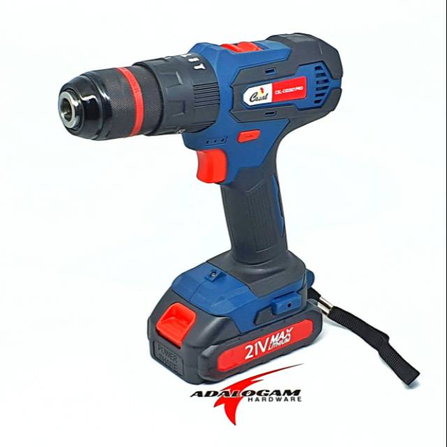 Casal Bor Baterai 21V Set 13 mm 2 Speed Besi Kayu Beton - Cordless Impact