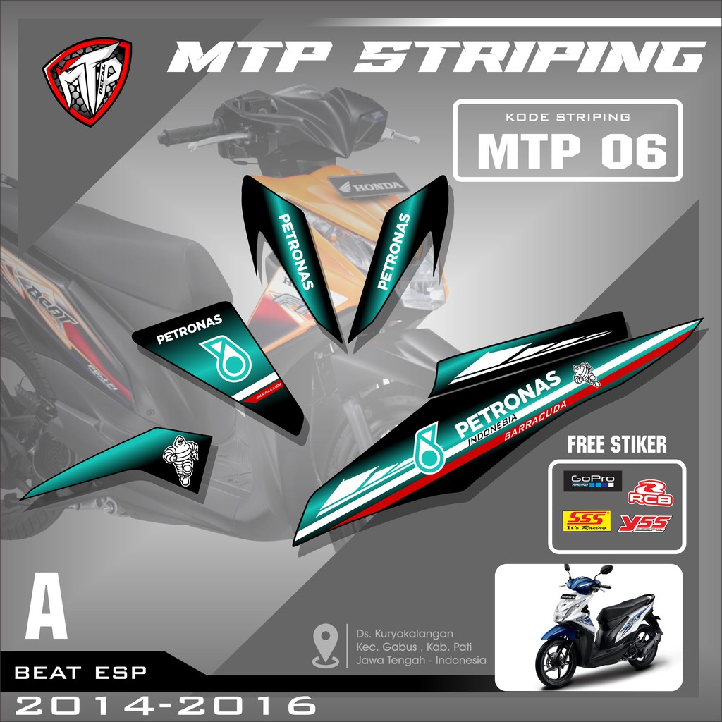 Stiker Beat-Striping Sticker Beat 2012-2015-Variasi Setriping List Beat Motif Petronas mtp 006