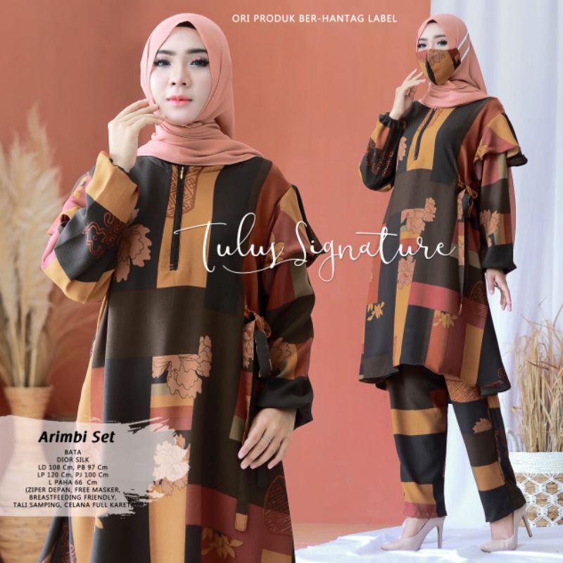ARIMBI SETELAN TUNIK CEWE REMAJA BAHAN DIOR SILK BEST SELLER TERLARIS TERBARU
