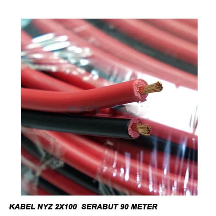 Kabel NYZ 2x100 Serabut 90 Meter  merah - hitam