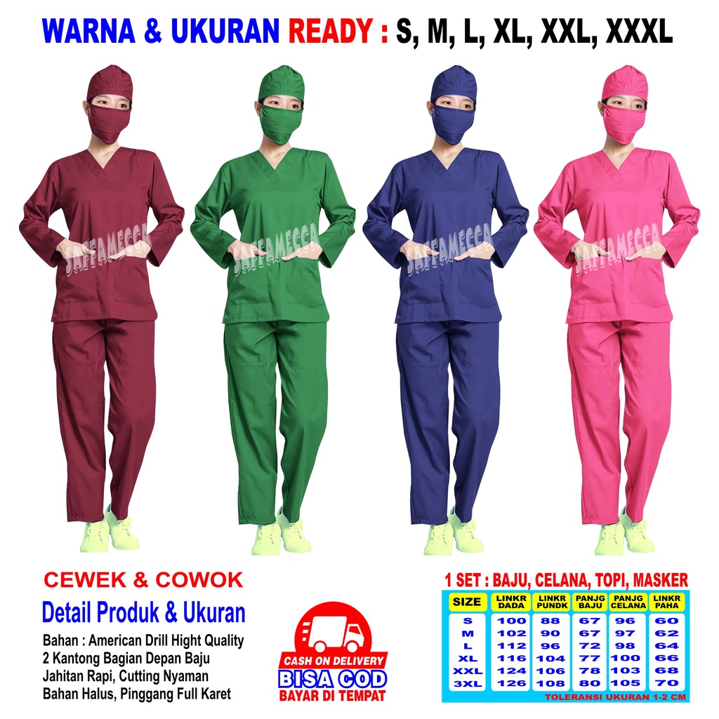 BAJU OK   BAJU OKA   OK   OKA   SCRUB PERAWAT   SCRUB MEDIS   BAJU JAGA LENGAN PANJANG TERBARU READY