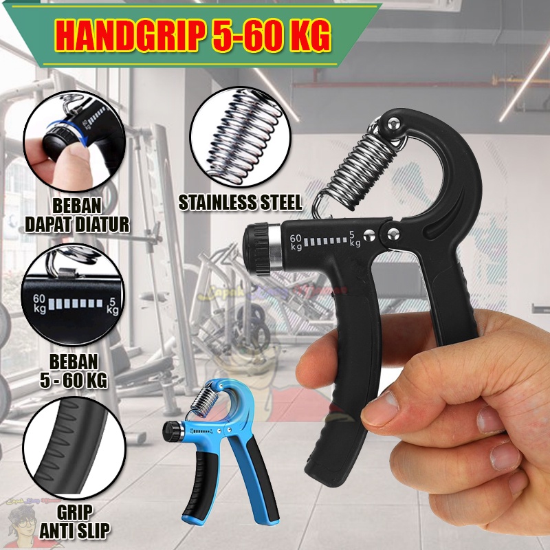 Hand Grip Adjustable Counter 5-60Kg Handgrip Alat Fitness Otot tangan