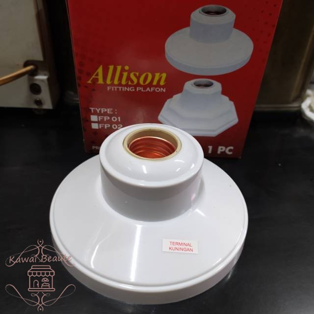 ALLISON Fitting Plafon Lebar Jumbo Bulat / Segi E-27 Standard Lampu Gantung Drat Kuningan