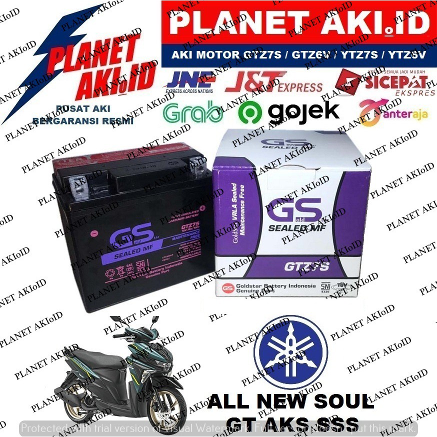 Aki Motor Yamaha All New Soul GT AKS SSS GTZ7S Accu Kering MF