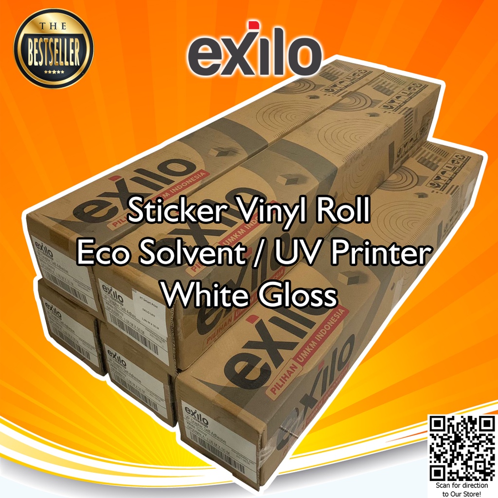 EXILO Sticker VP68WX Stiker Vinyl Digital Print Eco Solvent / UV Printing / Latex - Indoor/Outdoor 1.27 m x 50 m - Roll