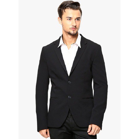 BLAZER RESMI SEMI FORMAL WARNA HITAM INVE BLACKSTYLE ORIGINAL NIKAYU HIGH TWIST