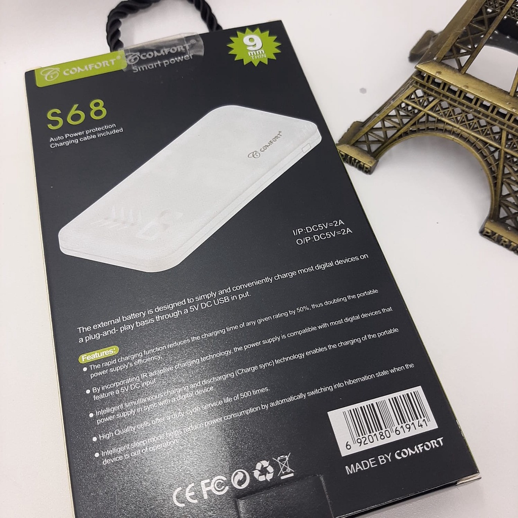 Power Bank COMFORT S68 Ultra Slim 6800 mAh Dual USB/yobaoo power bank