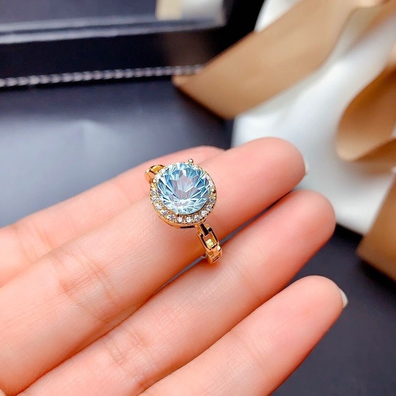 Fashion Natural Blue Topaz Ring