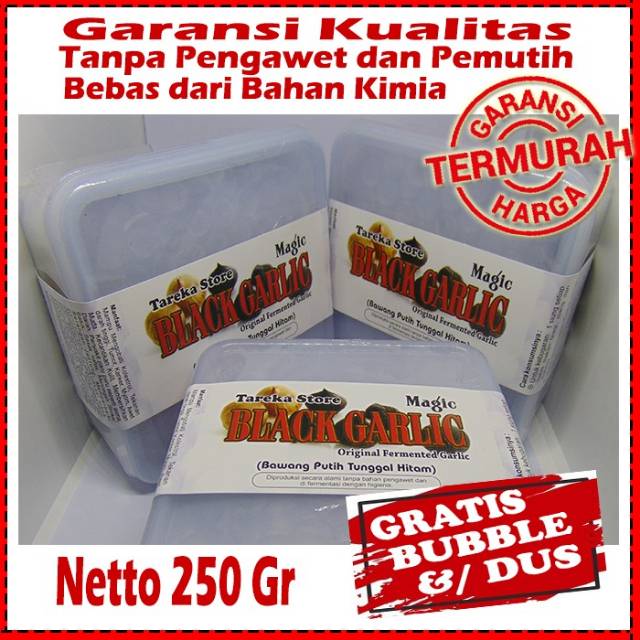 

Bawang putih hitam tunggal 250 gram - bawang hitam lanang - black garlic