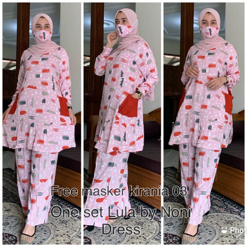 Daster arab Noni Dress LULA Daily One Set Tunik Rayon Super Best Seller