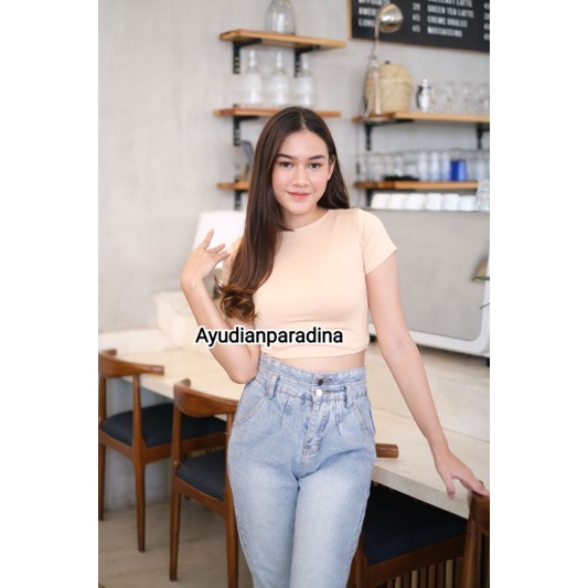 TOP DOUBLE LAYER , CROP TOP WANITA JERSEY