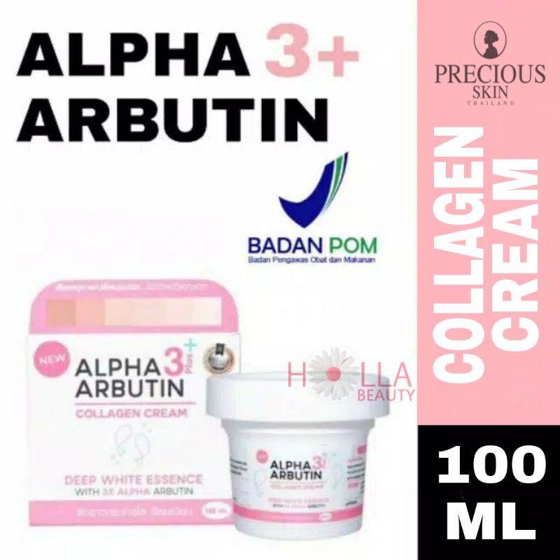 ALPHA ARBUTIN 3 PLUS COLLAGEN DEEP ESSENCE WHITENING CREAM JUMBO BPOM/CREAM PEMUTIH COLLAGEN 100ml