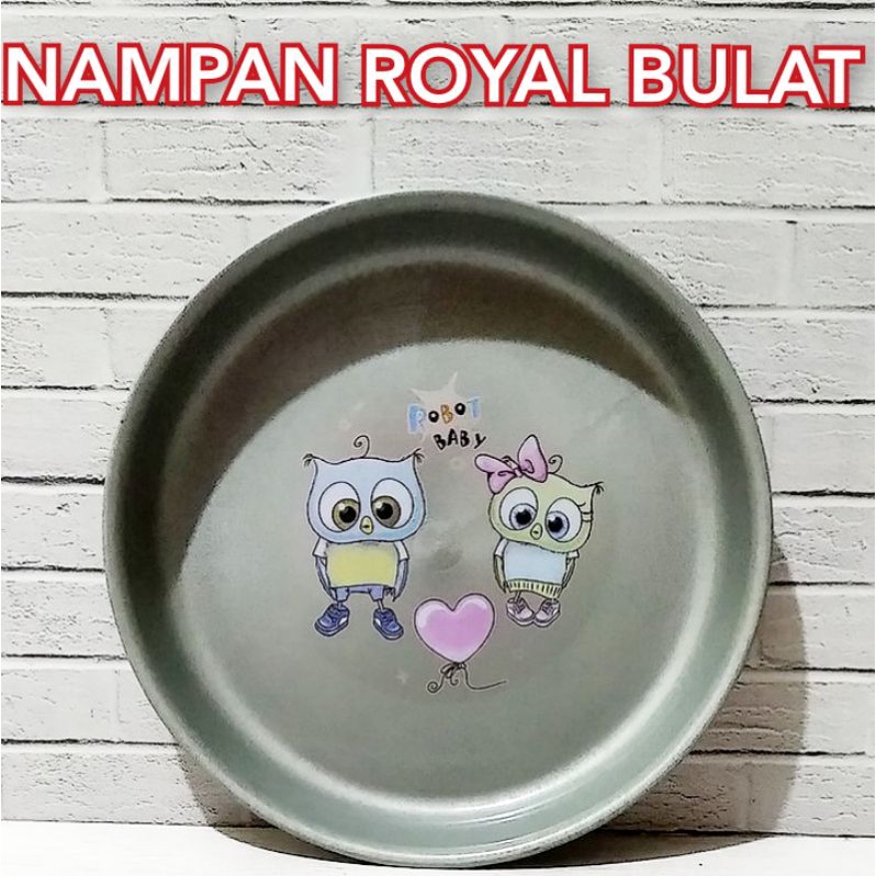 NAMPAN BULAT BAHAN KILAP ABU ABU KARAKTER ROYAL MURAH BAKI NAMPAN HANTARAN PLASTIK