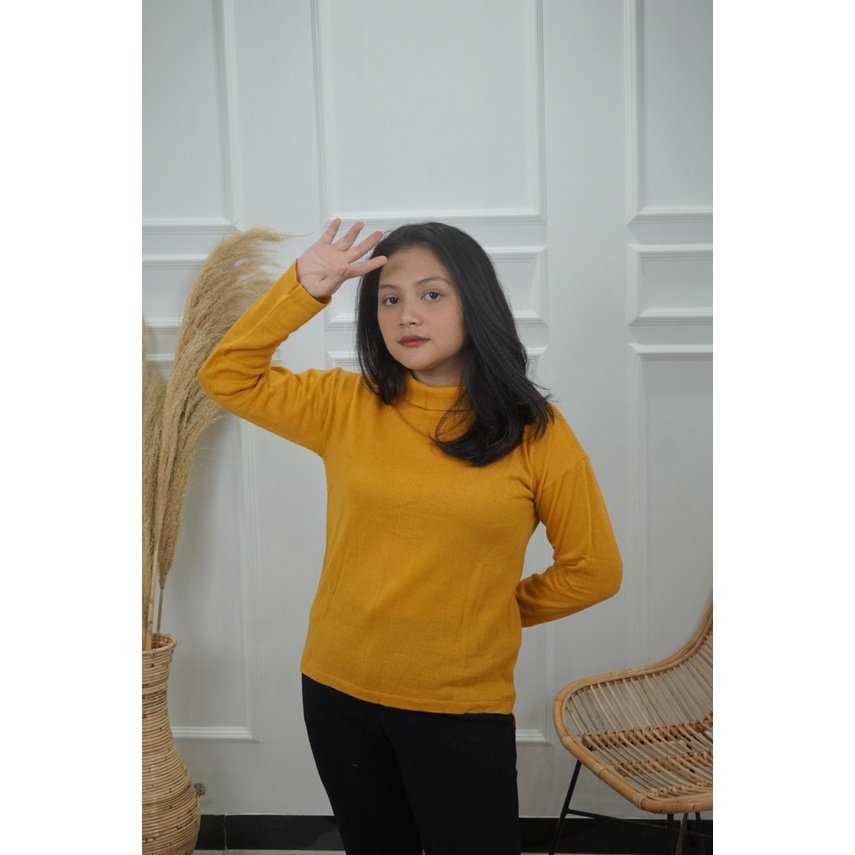 KALILA - TURTLENECK KNIT Atasan Rajut Halus Wanita Dewasa | Atasan Rajut Cewek