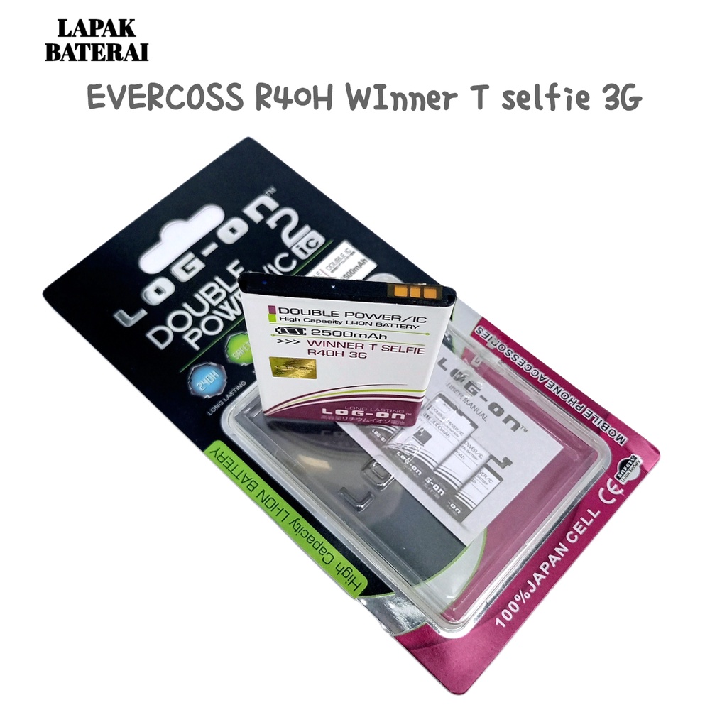 LOG - ON Evercoss R40H Winner T Selfie Baterai Double IC Protection Battery Batre