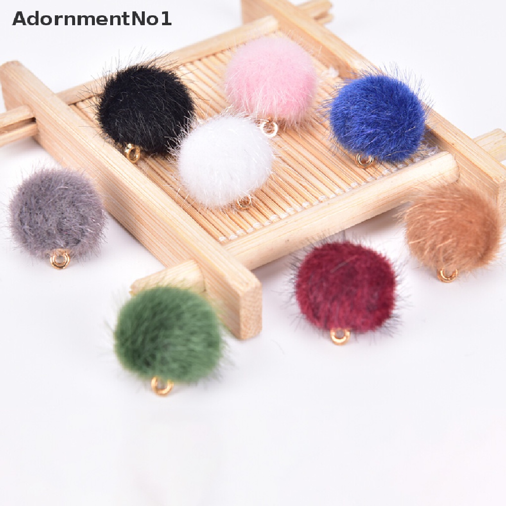 (AdornmentNo1) 10pcs / Set Liontin Bola Pompom Plush Untuk Membuat Perhiasan DIY