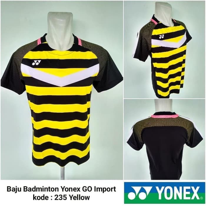 Kaos Badminton Grade ori yonex baju Badminton Kevin Marcus kuning
