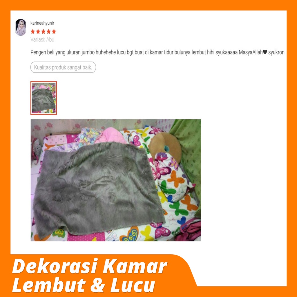 Karpet Bulu Kamar Tidur Besar Jumbo 100x150cm Murah Tikar Lantai Bahan Bulu Panjang Korea Premium