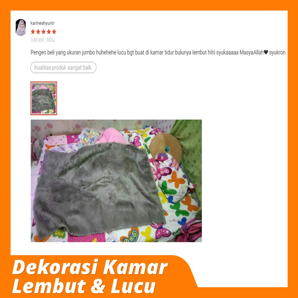 Karpet Bulu Kamar Tidur Besar Jumbo 100x150cm Murah Tikar Lantai Bahan Bulu Panjang Korea Premium