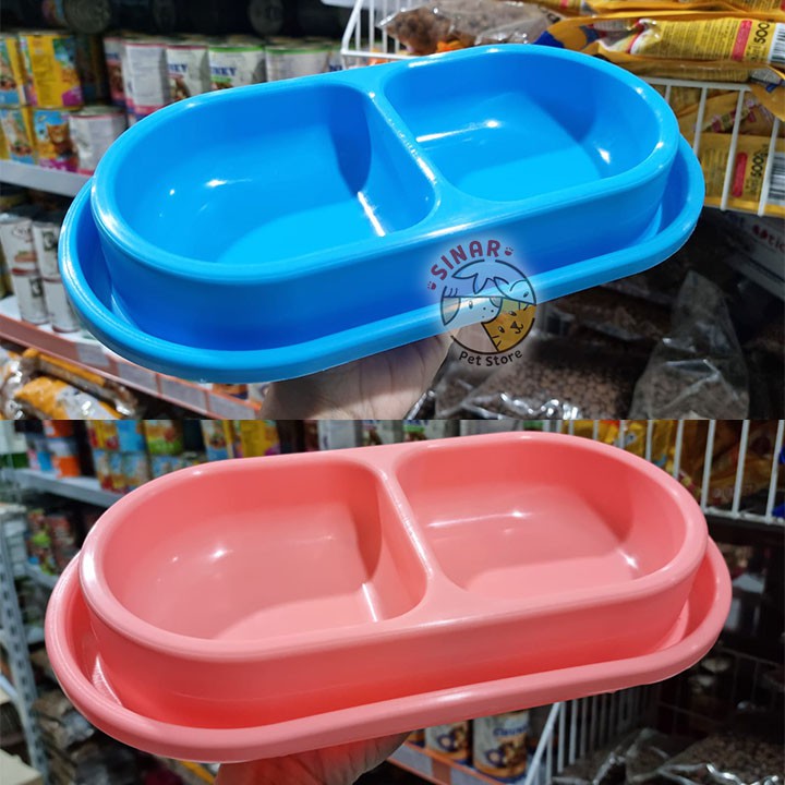 Bowl Double Anti Semut PC Tempat Makan Hewan Kucing Anjing Kelinci