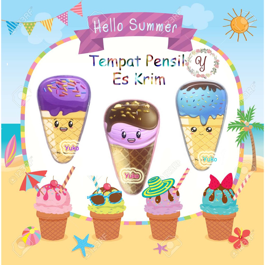 Tempat Pensil Bentuk Es Krim Cone Kotak Pensil Es Krim Unik Besar