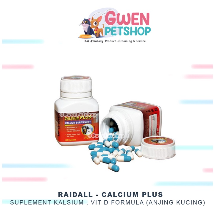 RAID-ALL Calcium Plus 100 Caps / Vitamin Hewan / Suplement Hewan