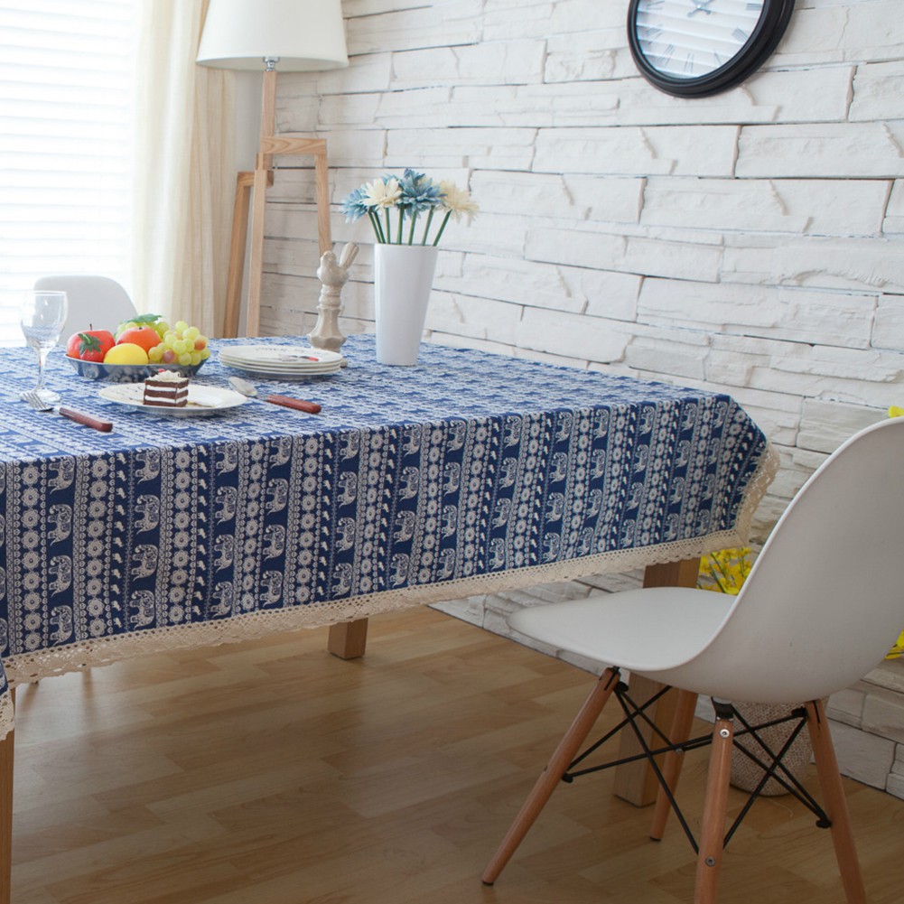 Shimei Etnis Cotton Linen Taplak Meja Meja Kopi Dining Restaurant